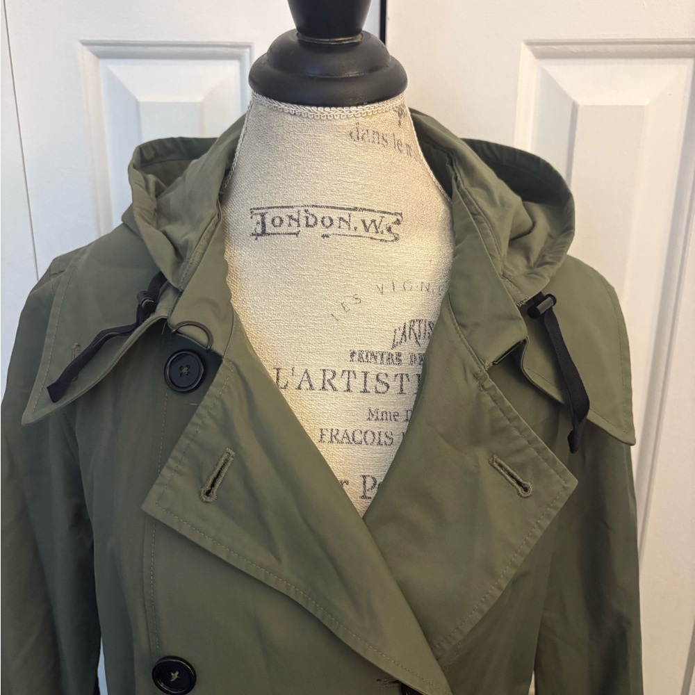 Kate Spade Olive Double-Breasted Trench Coat - Picture 2 of 12